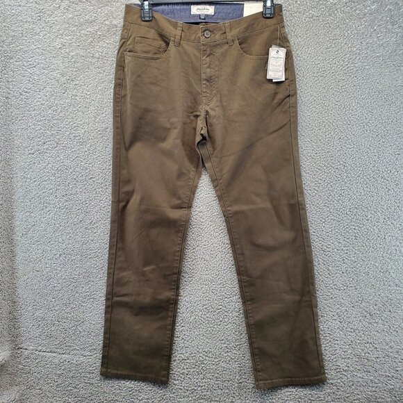 Flag & Anthem Chino Portland Relaxed Pants 31x32 Olive Green Pockets New - Picture 2 of 13